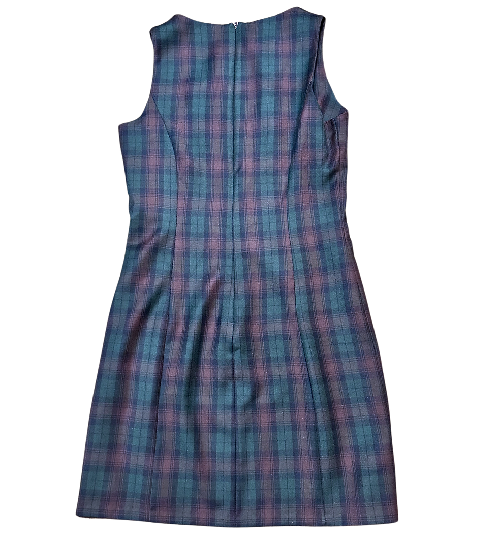 Thumbnail: 90s Laura Ashley Tartan Wool Dress | Classic Vintage Office Style | UK 12