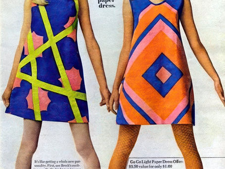 1967 Breck advert for colourful Paper Dresses to Go Go