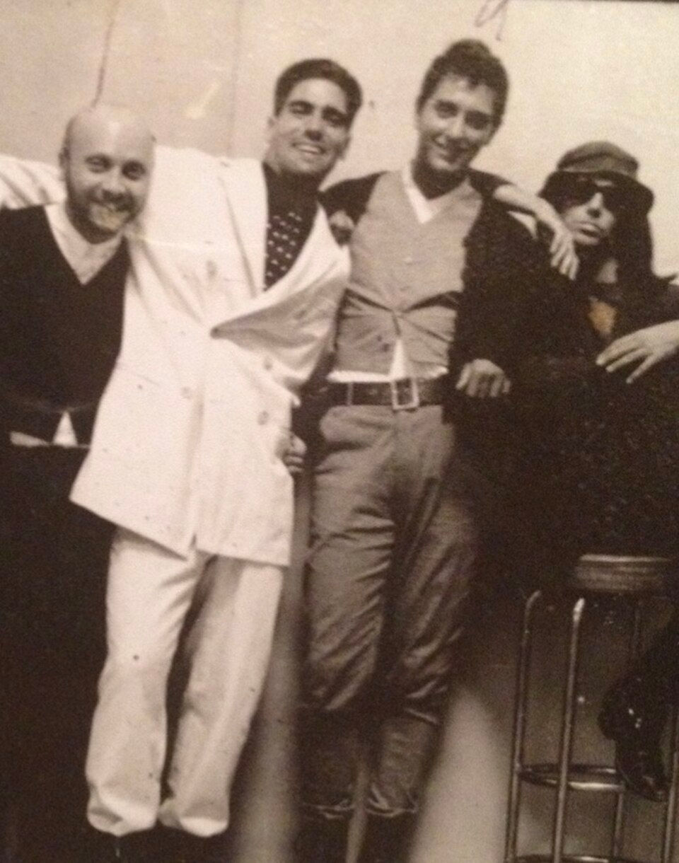Domenico Dolce and Stefano Gabbana together during the early years of building their luxury fashion brand.
