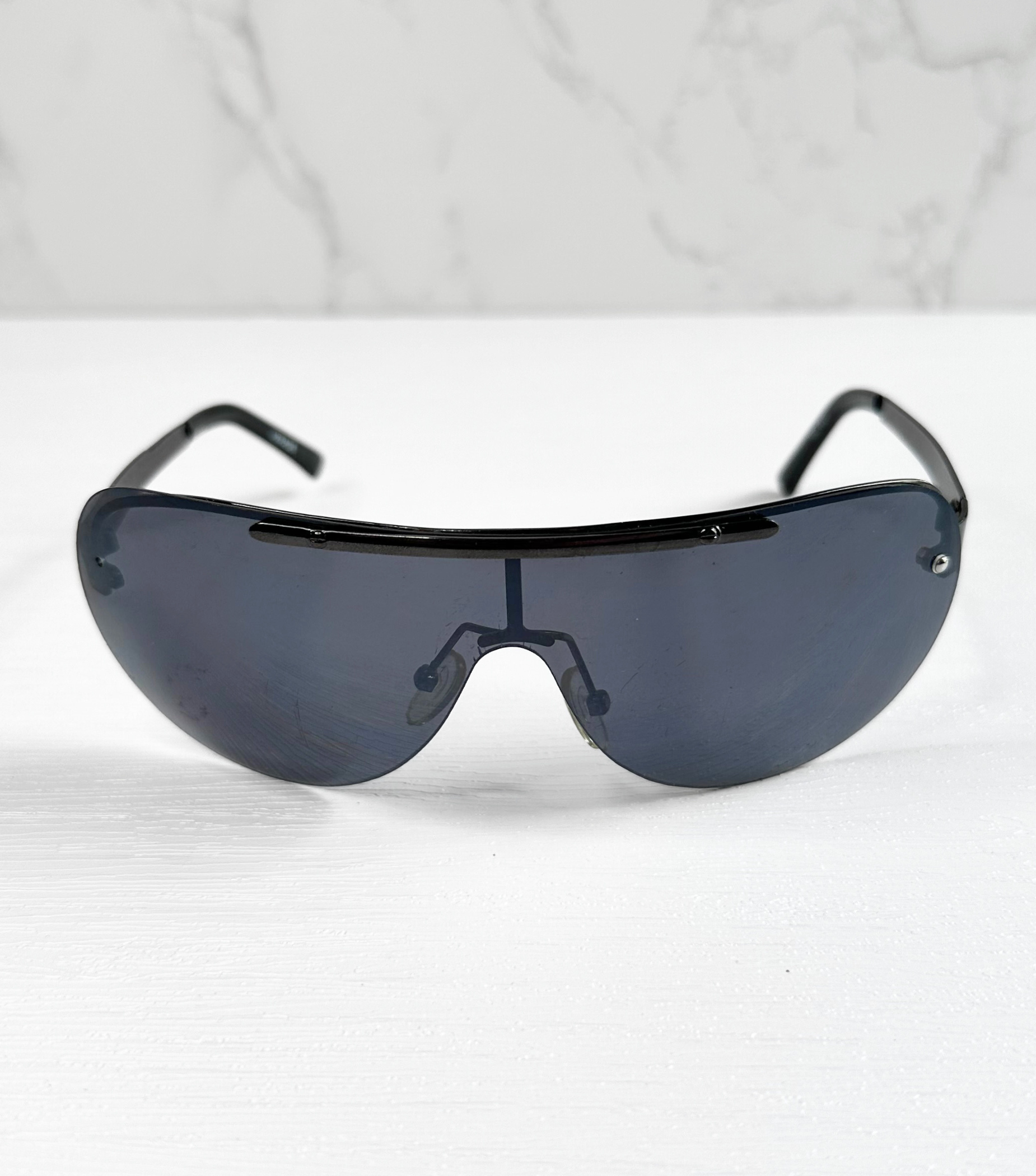 Vintage Black Sports Style Sunglasses view 1