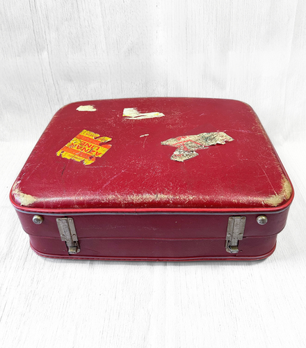 Vintage Suitcase 1960s Vintage Foxcroft by Antler Red Suitcase