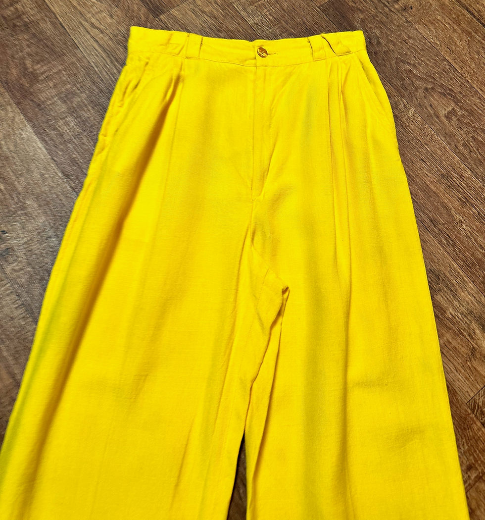 Thumbnail: Retro Trousers | Vintage Yellow Trousers | 1990s Clothing | Unique Style