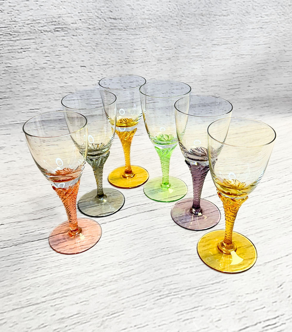 Retro Sherry Glasses | Vintage Glasses | Rainbow Sherry Glasses | Vintage Gifts