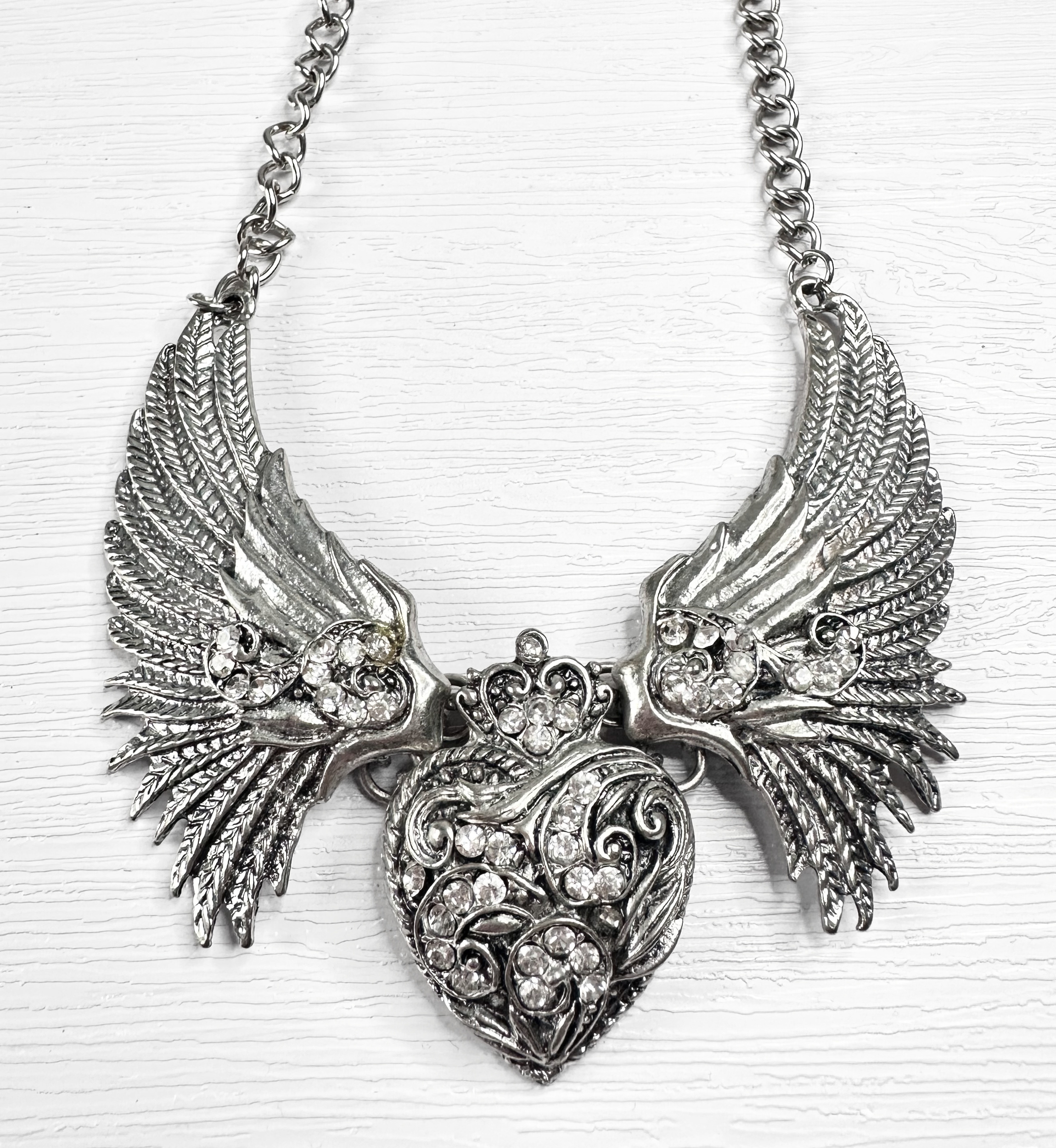 Vintage Necklace | Vintage Inspired Angel Wings Statement Necklace