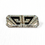 Thumbnail: Front view of 1920s vintage Art Deco diamante and enamel brooch with geometric black enamel and sparkling diamante design