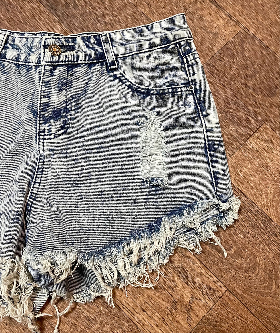 Thumbnail: Acid Wash Denim Shorts | Vintage Shorts | 1990s Clothing | Retro Style