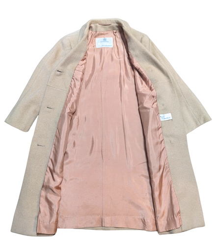 Original 1980s Vintage Aquascutum Pure Camel Hair Coat Size 16