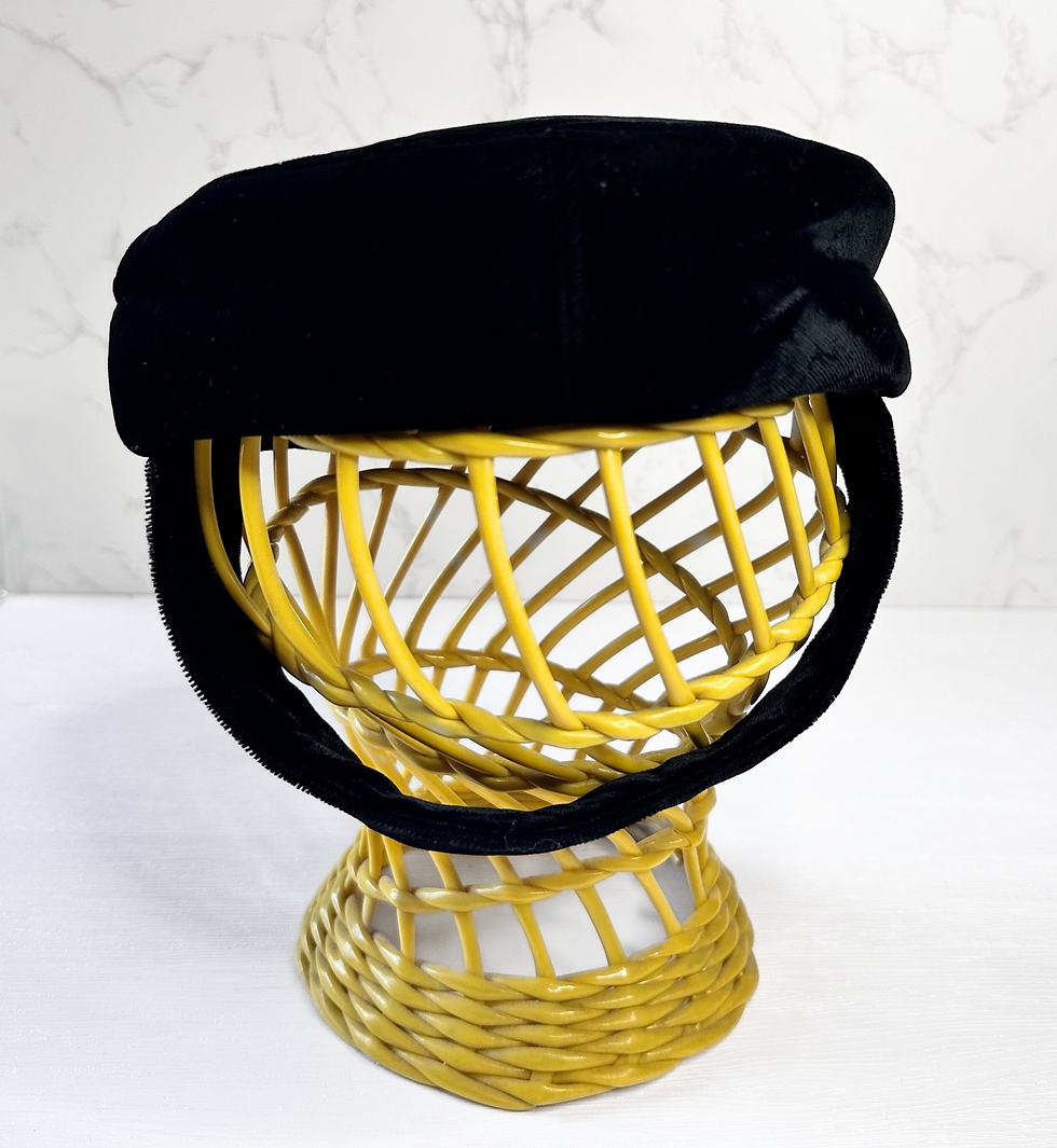 Thumbnail: Retro Hats | 1960s Vintage Black Velvet Pill Box Hat