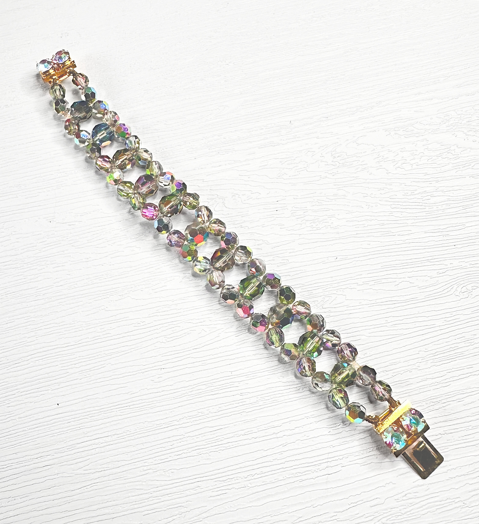Thumbnail: Crystal Bracelet | 40s/50s Vintage Rainbow Crystal Bracelet