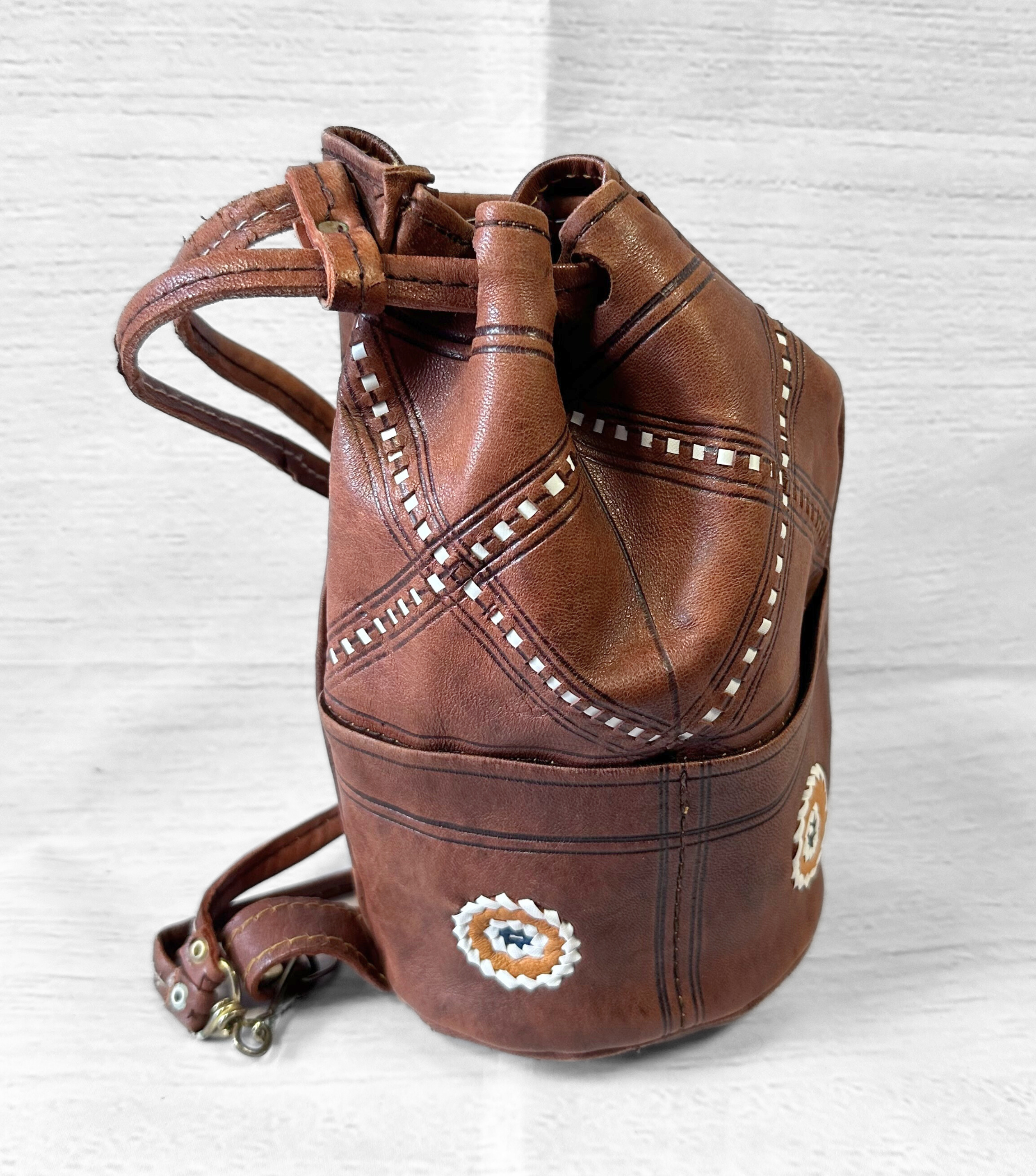 Vintage Drawstring Bag | 1970s Back Pack | Vintage Accessories | 1970s Style