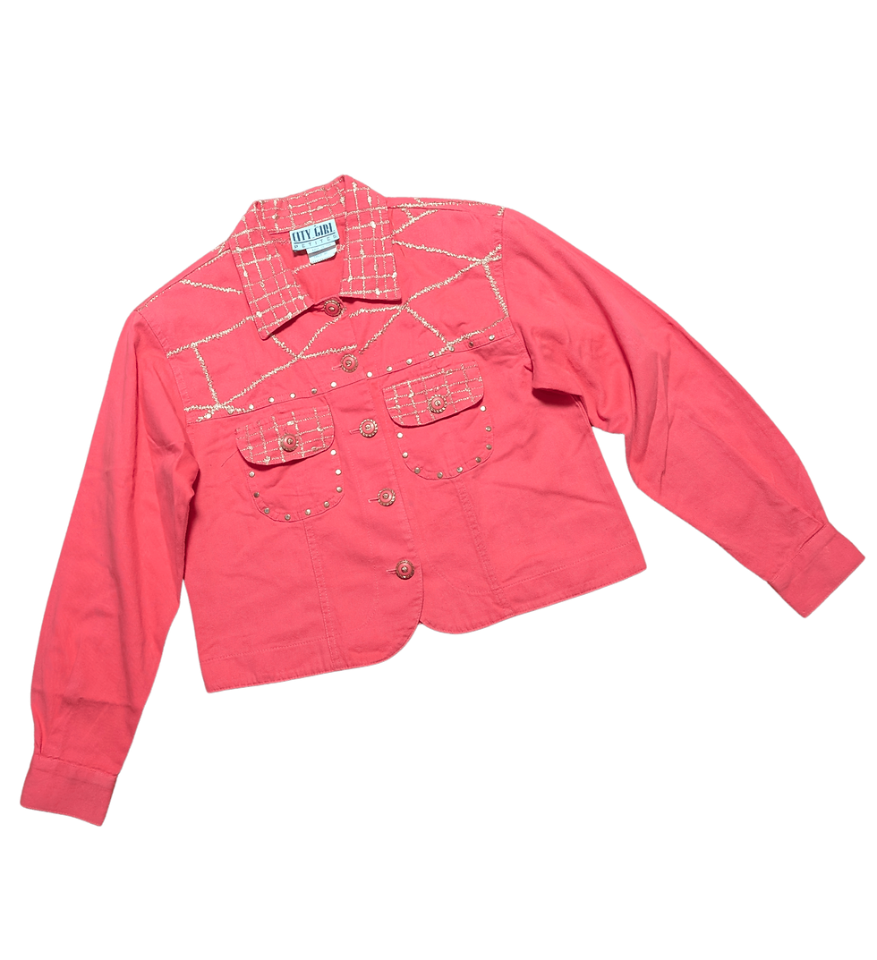 Vintage 1980s pink western jacket | vintage copped jacket | vintage clothing