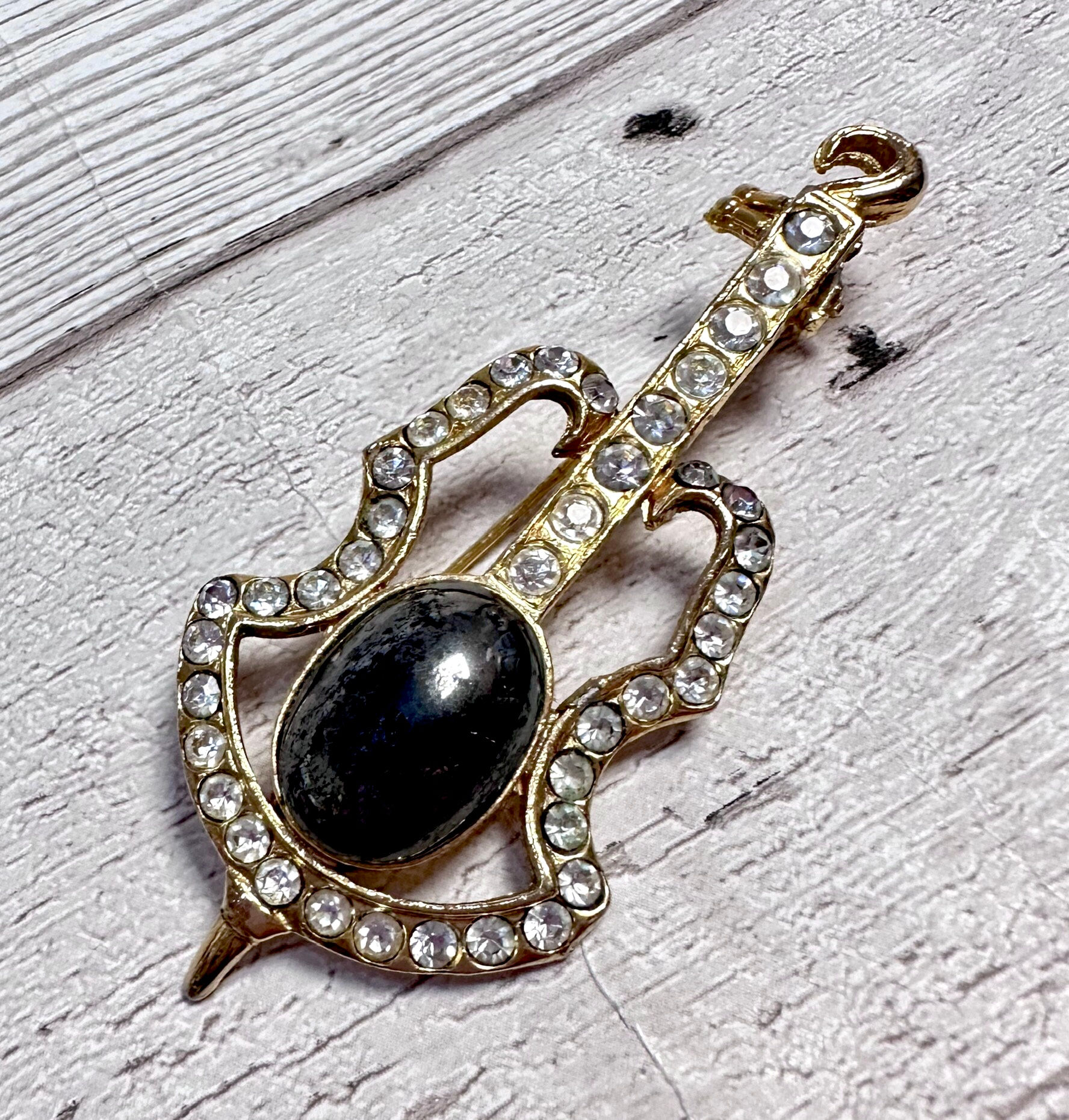 1980s Vintage Cello Brooch