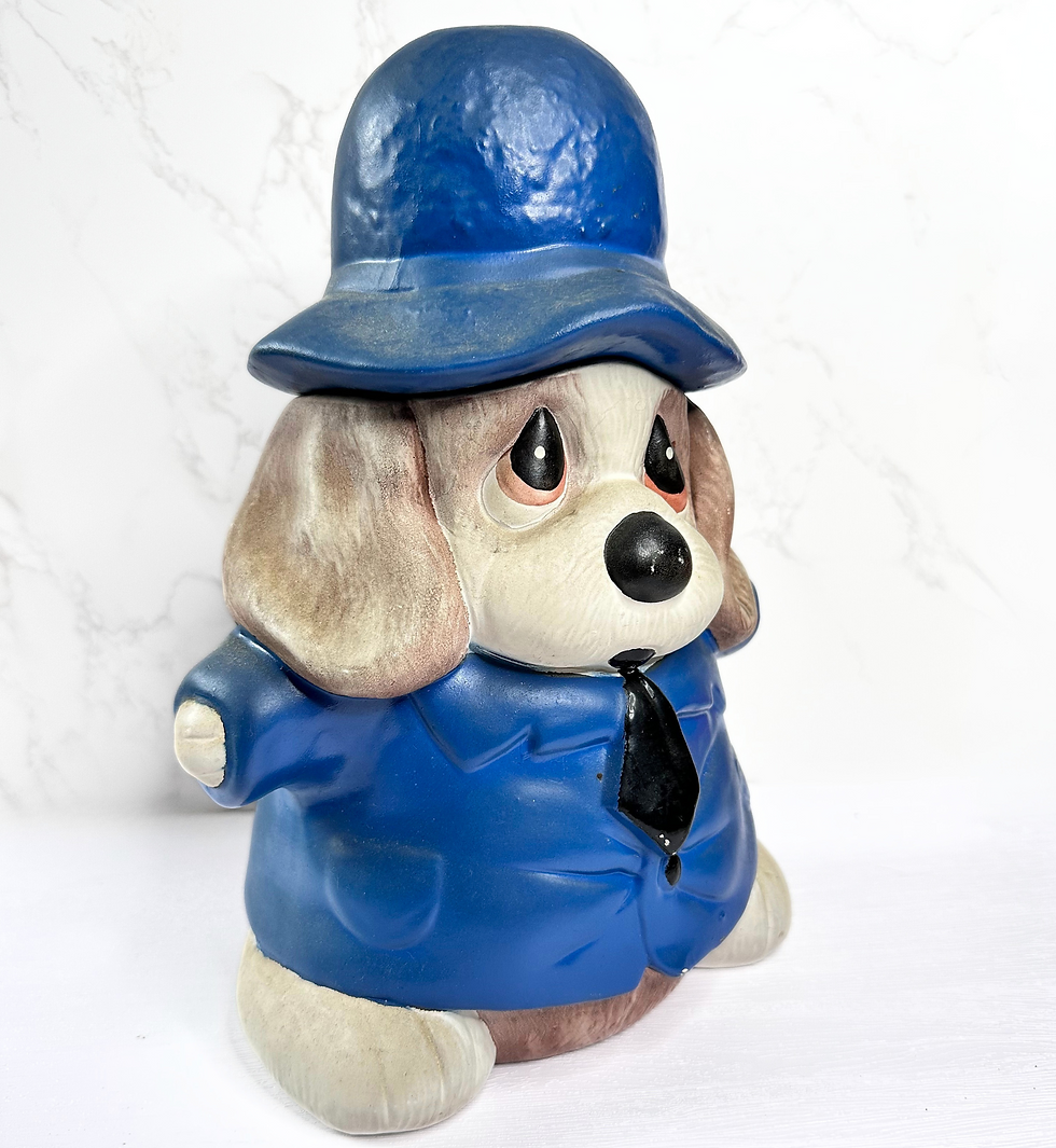 Police Dog Storage/Cookie Jar | Vintage Storage Jar | Unique Vintage | Retro Style