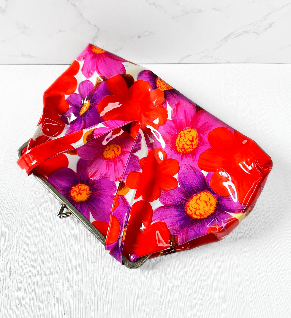 Thumbnail: Retro Floral Handbag | 60s Vinyl Purse | Psychedelic Accessories | 1960s Fashion