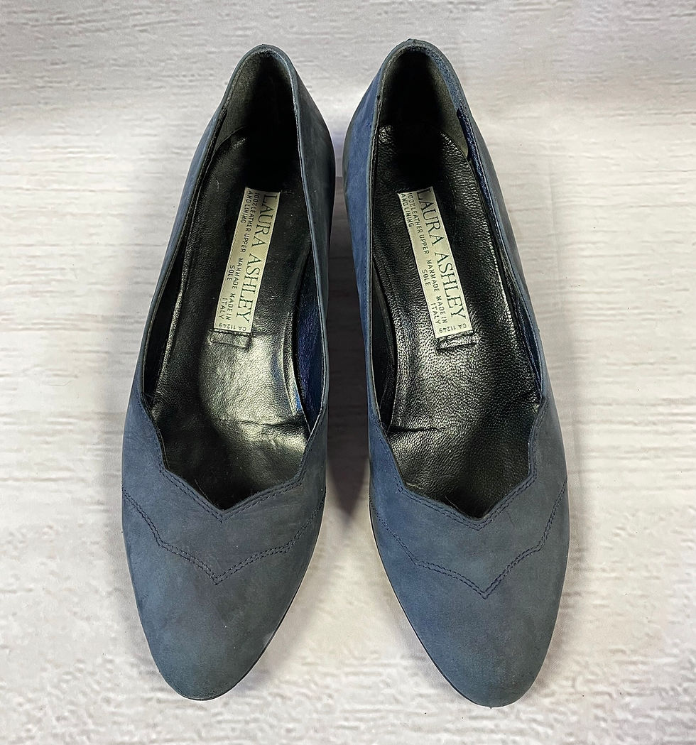 Vintage Shoes | Laura Ashley Suede Shoes | Unique Vintage | Vintage Style