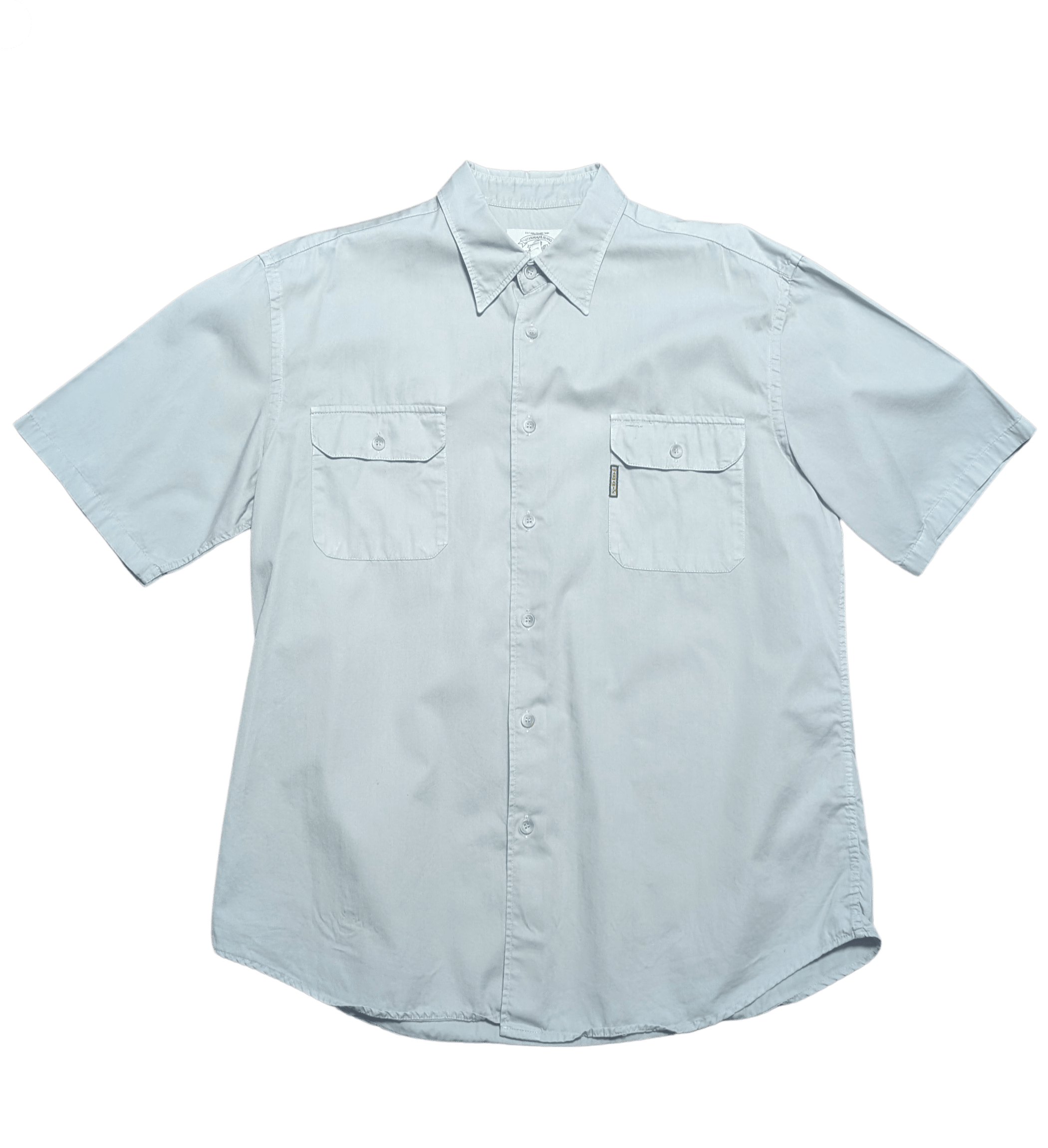 Mens 1990s Vintage Armani Jeans Grey Short Sleeve Shirt XL | My