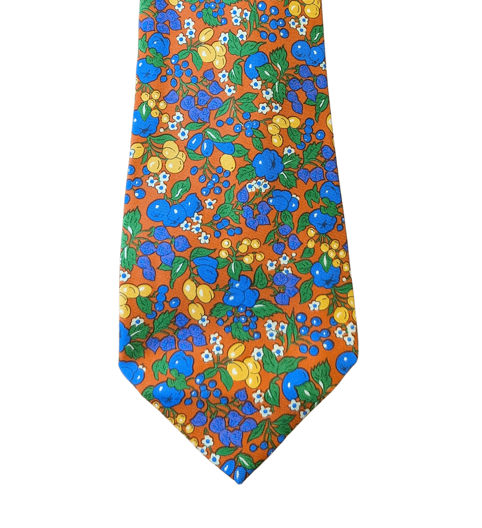 Vintage Liberty Fruit Print Silk Tie | Vintage Tie | Mens Accessories | Fashion History