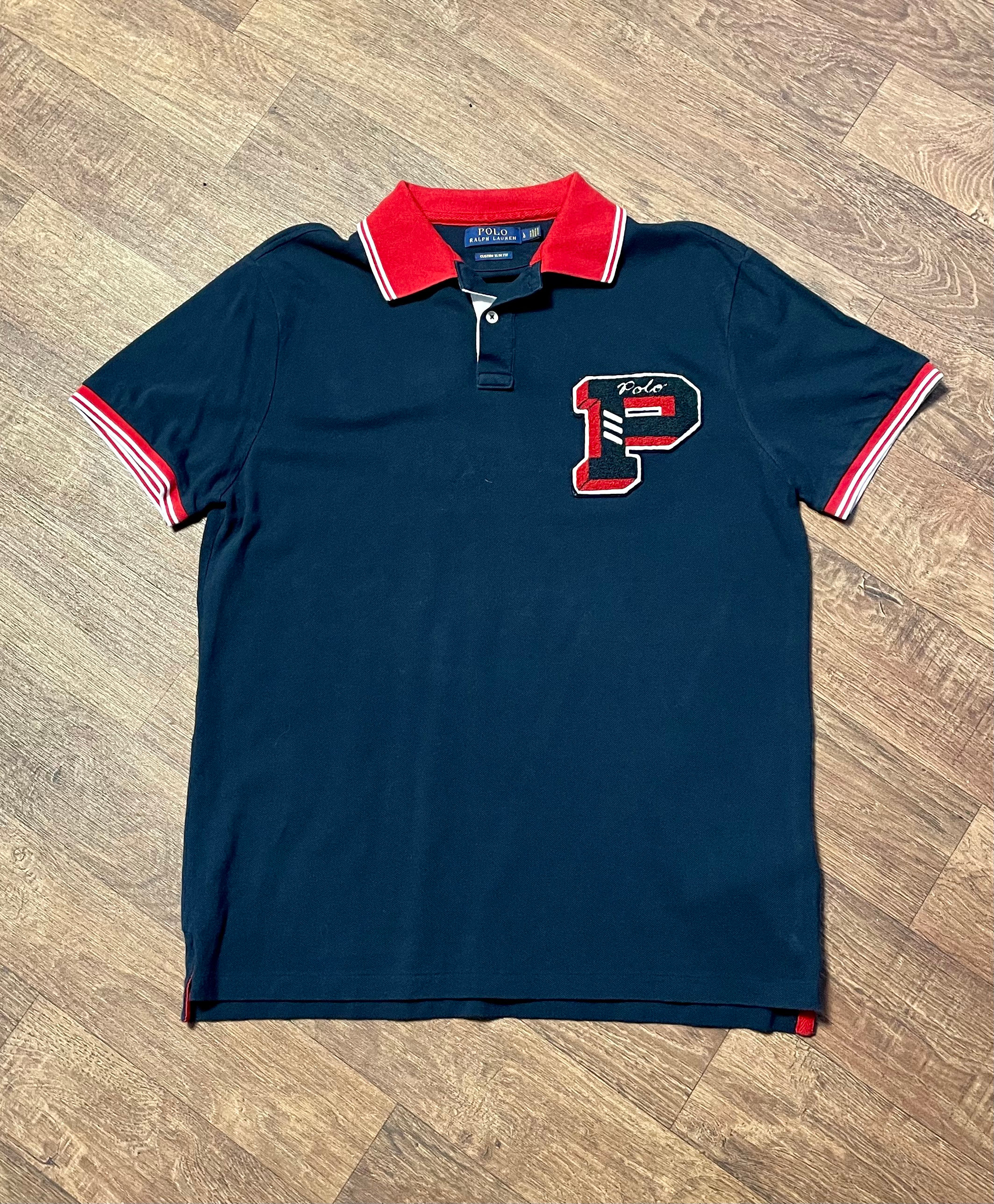 Mens Retro Navy Ralph Lauren Polo Shirt 