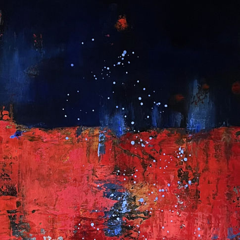 red, orange, pink, blue, abstract, process, spontaneous