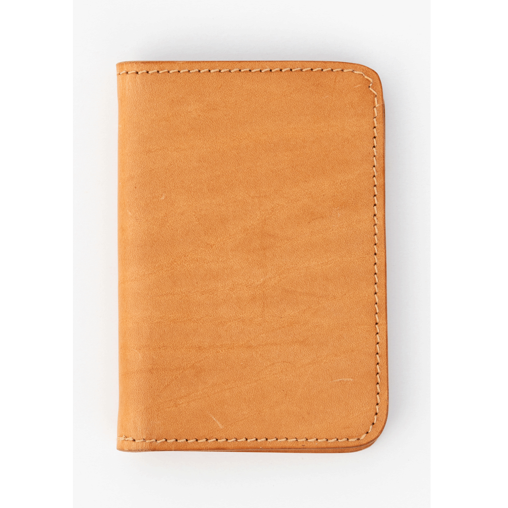 Leder-Faltetui/Portemonnaie, naturfarben