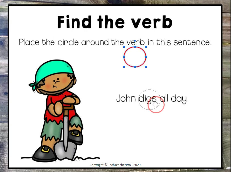 Thumbnail: Parts of Speech Pirate Verbs Google Slides ™ Distance Learning Activities