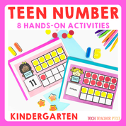 Teen Number Activities | Math Hands-On Worksheets Kindergarten First Grade