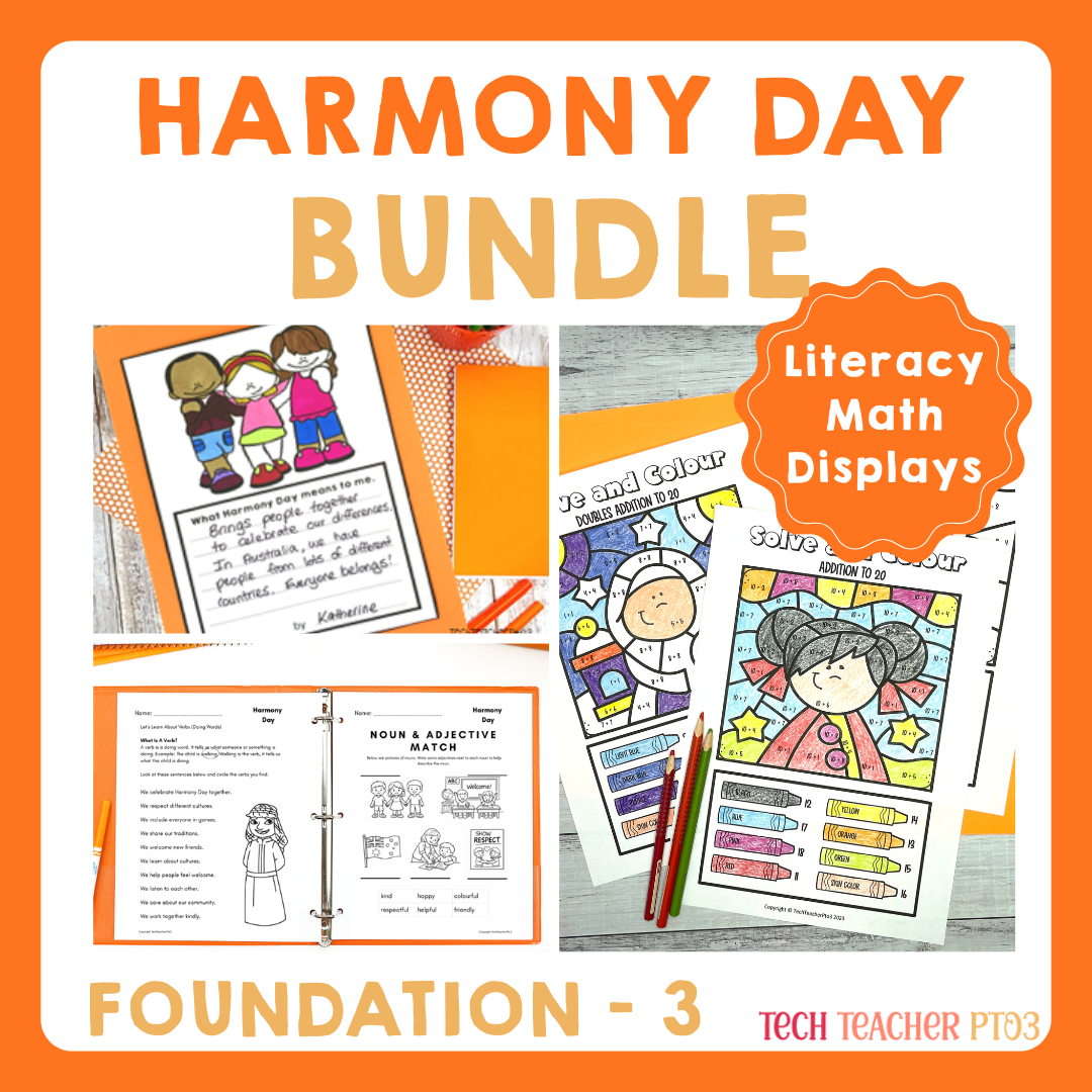 Harmony Day Activities Bundle | Literacy Math Grammar Classroom Displays