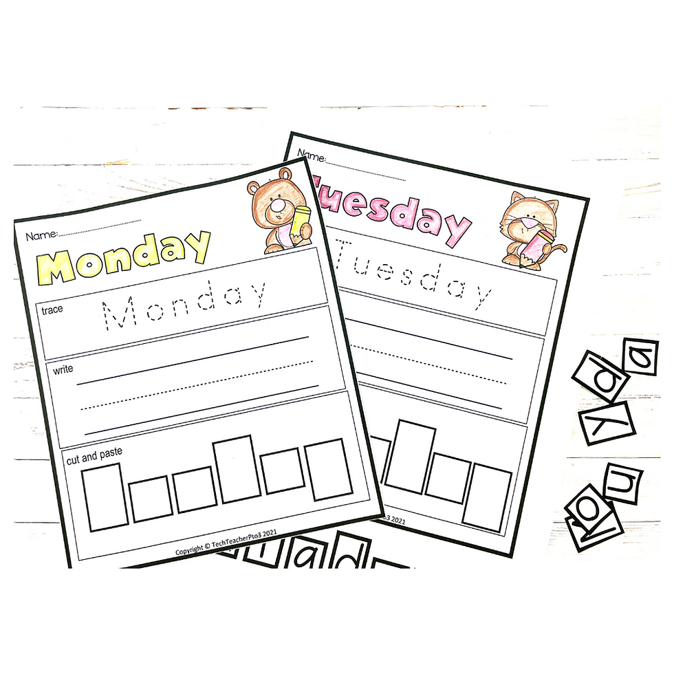 Thumbnail: Days of the Week Worksheets and Activities for Sequencing