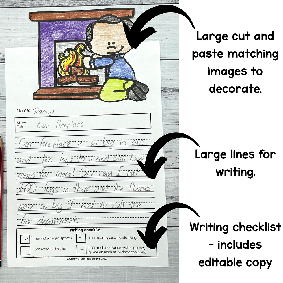 Winter Writing Prompts with Editable Checklist