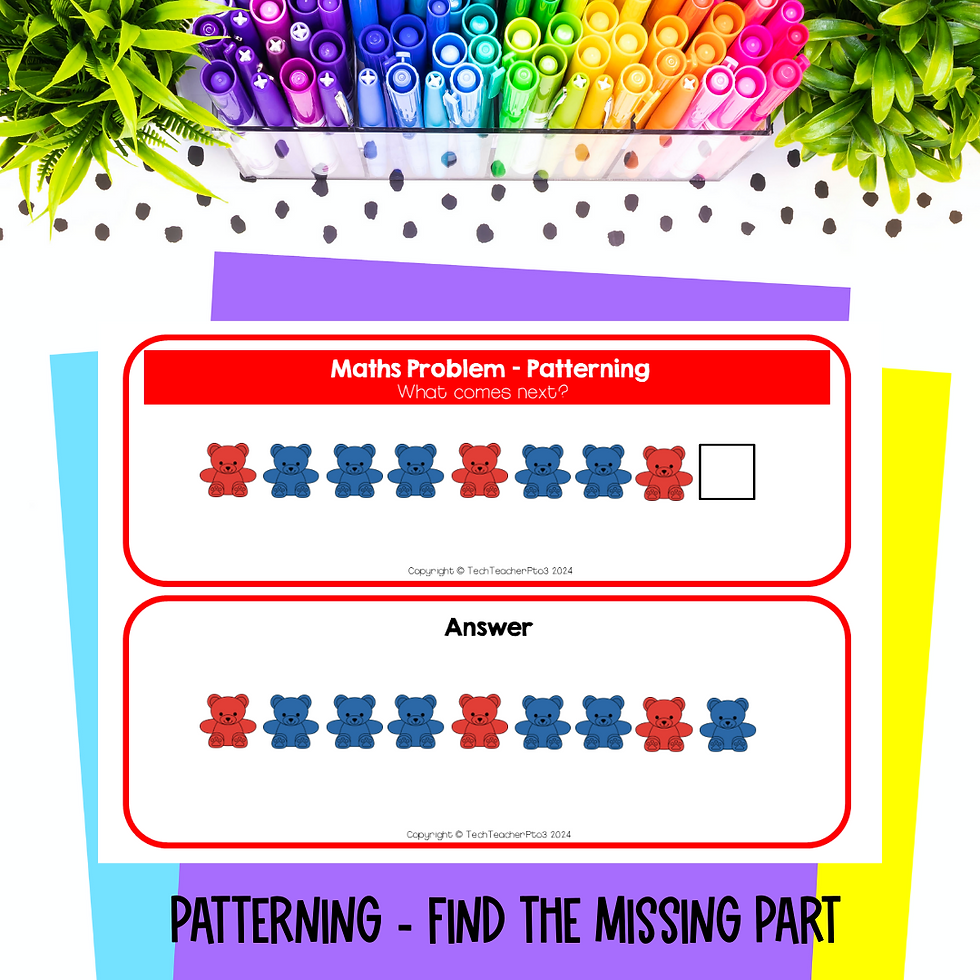 Thumbnail: Math Word Problems Task Cards Teddy Bearss K-2 Math Lessons