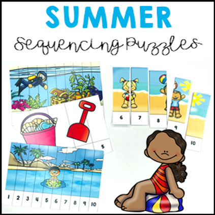 summer activities number sequencing puzzles 1 to 20 tech