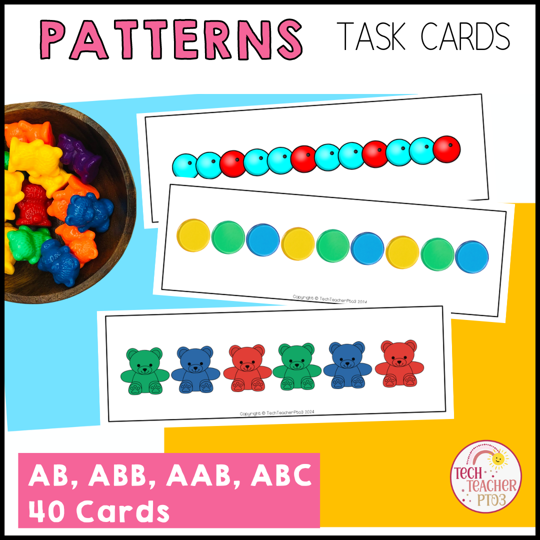 Kindergarten and First Grade Patterning Task Cards