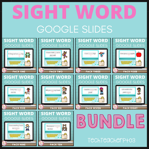 20% OFF Sight Word Activities Google Slides Bundle | Tech Teacher Pto3
