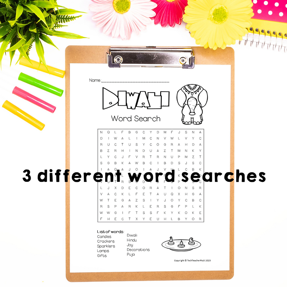 Thumbnail: Diwali Holidays Around the World Word Search Festival of Light
