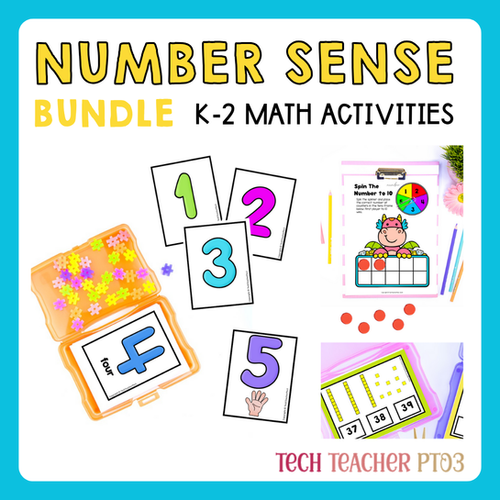 Number Sense Bundle Kindergarten and First Grade Math | Tech Teacher Pto3