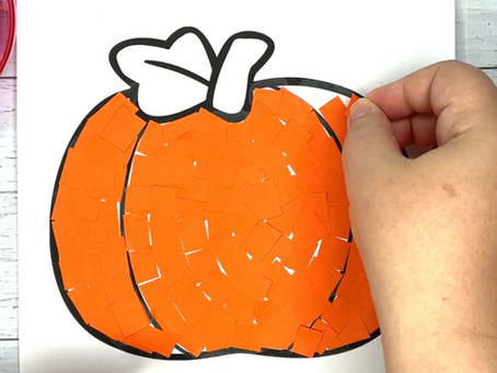Free pumpkin hands-on craft for early years kindergarten children this Halloween or Fall.