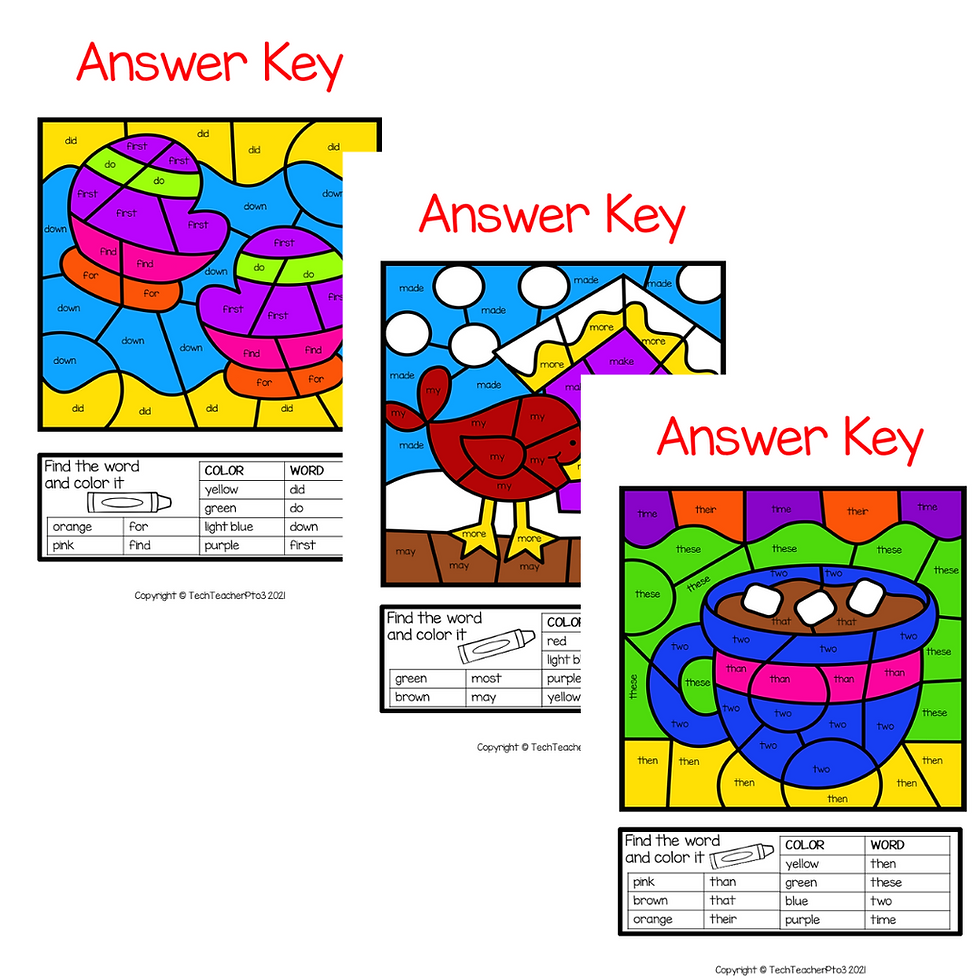 Thumbnail: Sight Word Winter Coloring Sheets for Kindergarten
