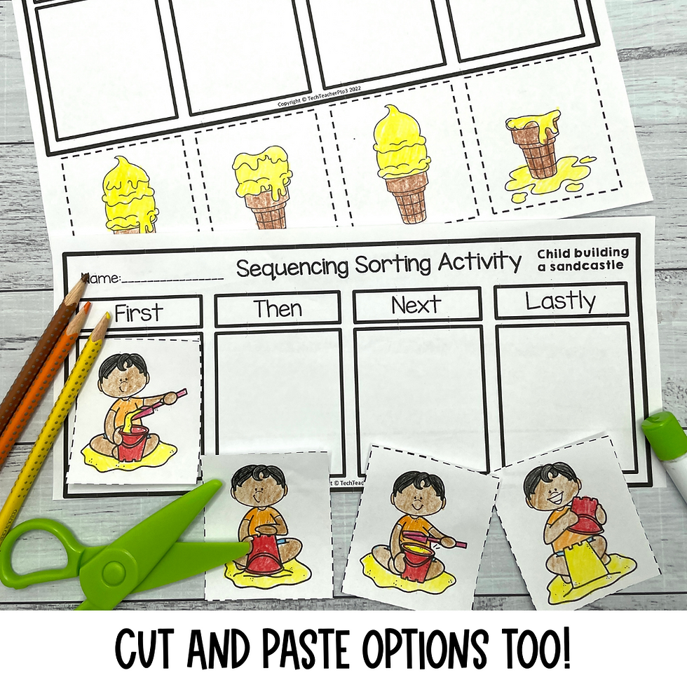 Thumbnail: Summer Sequencing Daily Events Activities for Kindergarten and First Grade students