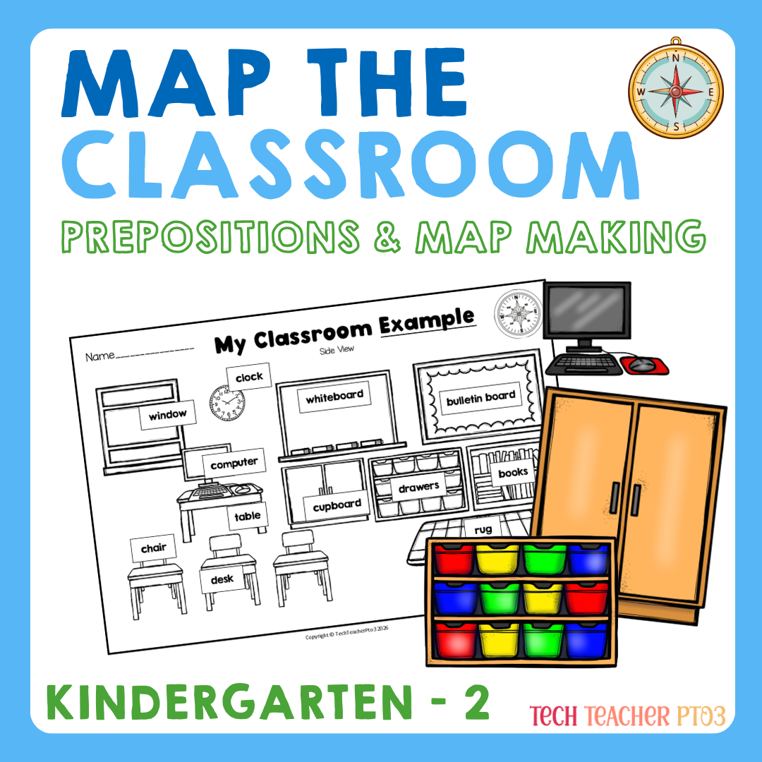 Classroom Geography Prepositional Map Making Activity for First Grade
