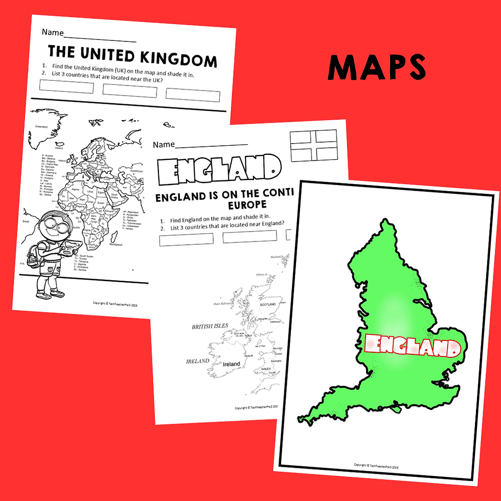 Thumbnail: All About England | Geography History Social Studies Activities Third Grade