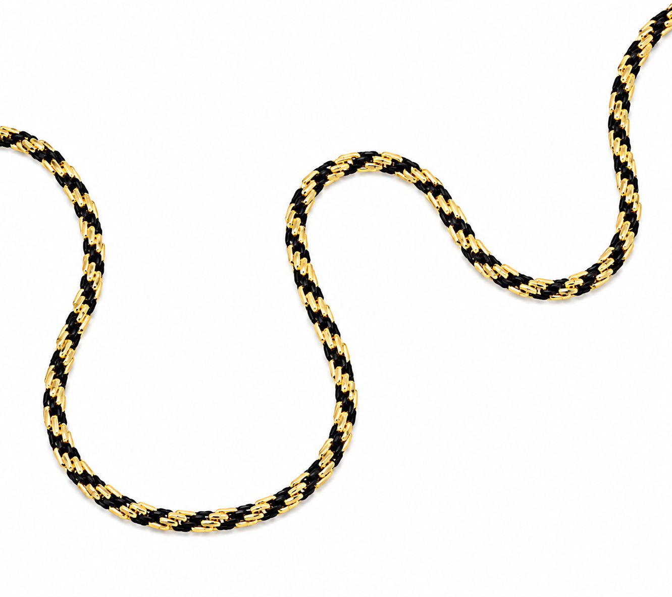 Two-Tone 20” Rope Chain Necklace / 18k Gold & Black