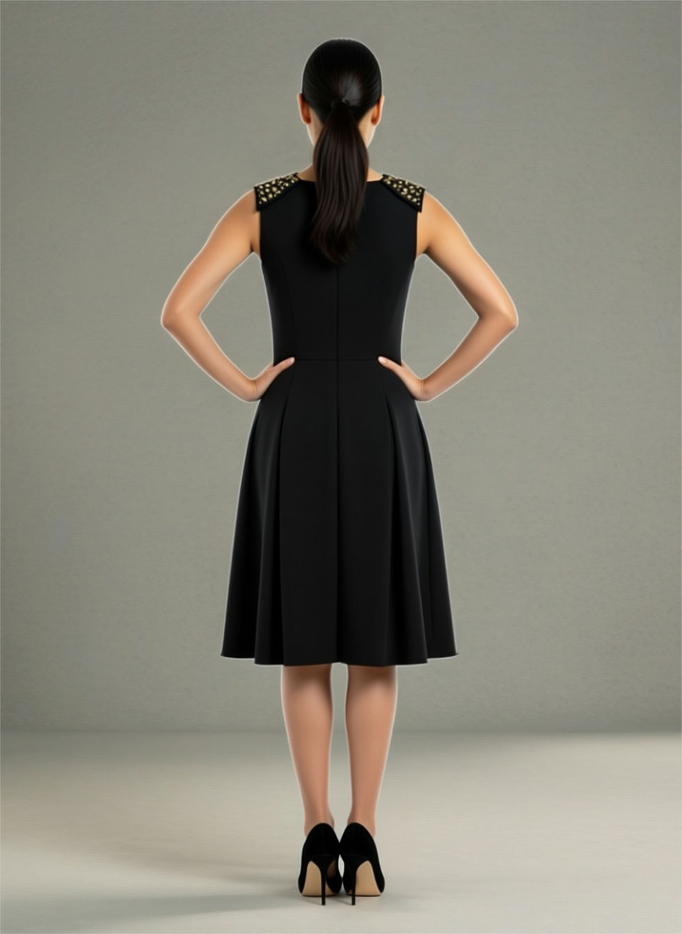 Thumbnail: Capped Embellished Dress / Size 10
