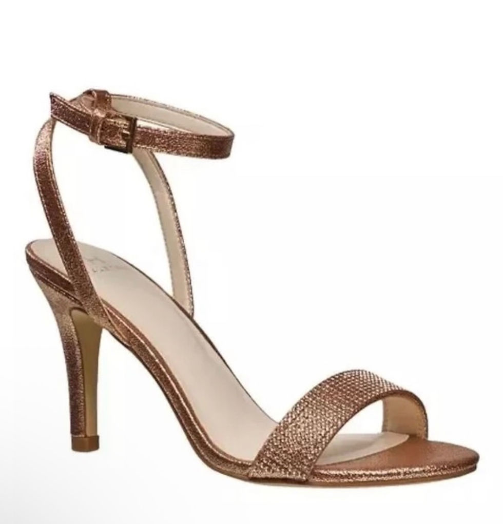 Thumbnail: Rose Gold Ankle Strap Heel / Size 9