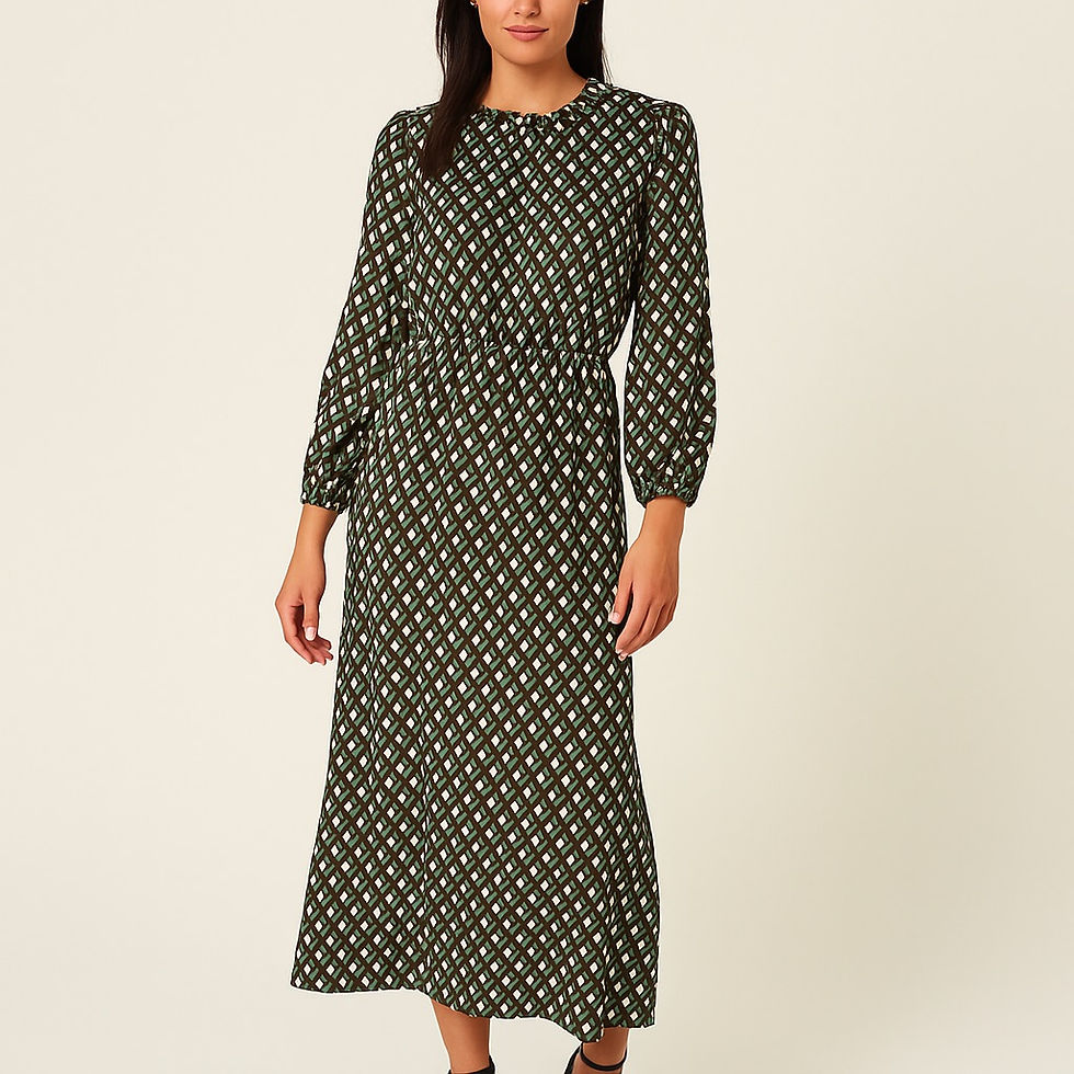 Thumbnail: LOLA Italy Silk Blended Geometric Midi / Sizes M & L