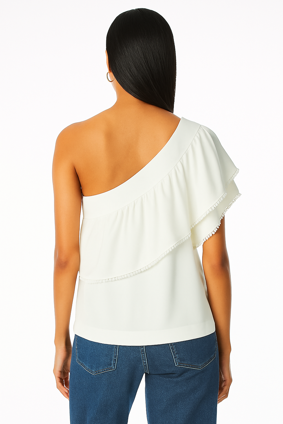Thumbnail: One Shoulder Ruffle Top / Size L