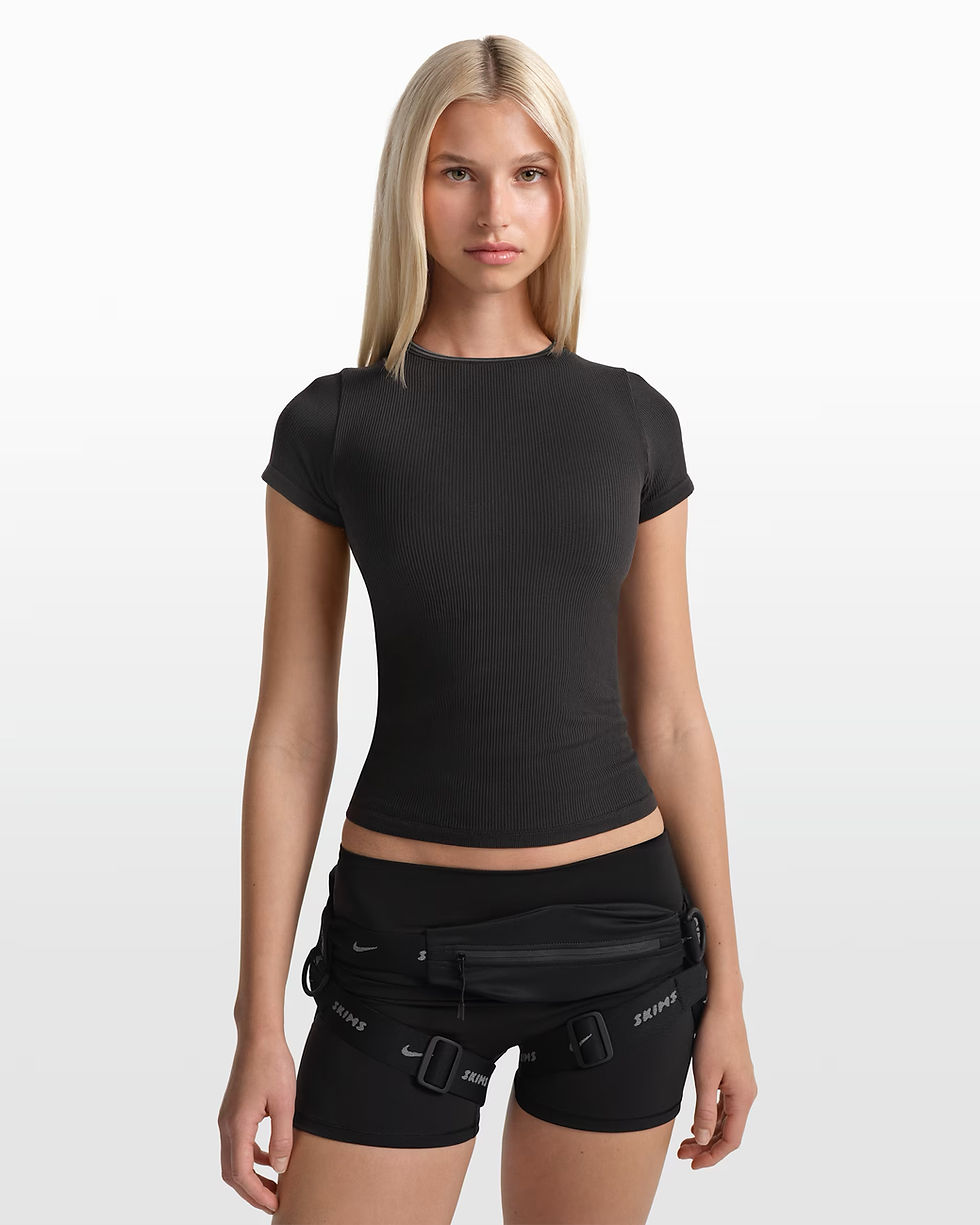 Thumbnail: Ribbed Seamless Short Sleeve Top / Sizes XS, S & M