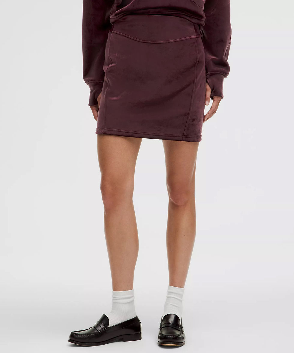Scuba High Rise Mini Skirt in Velvet Front