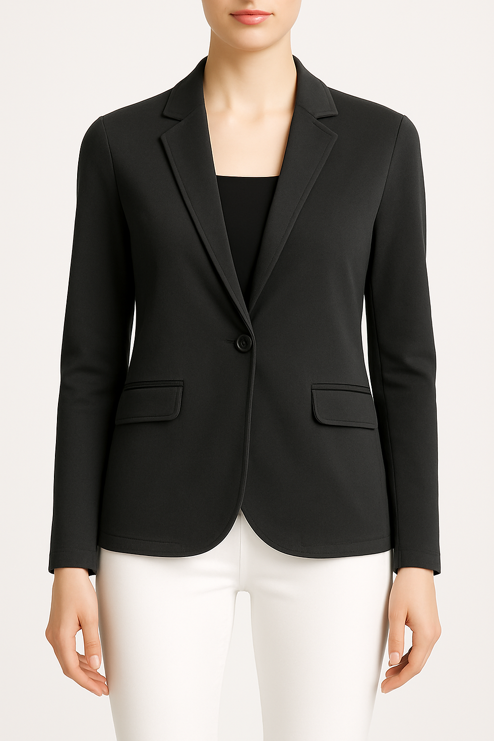 Thumbnail: Light Black 100% Cotton Blazer / Size 10