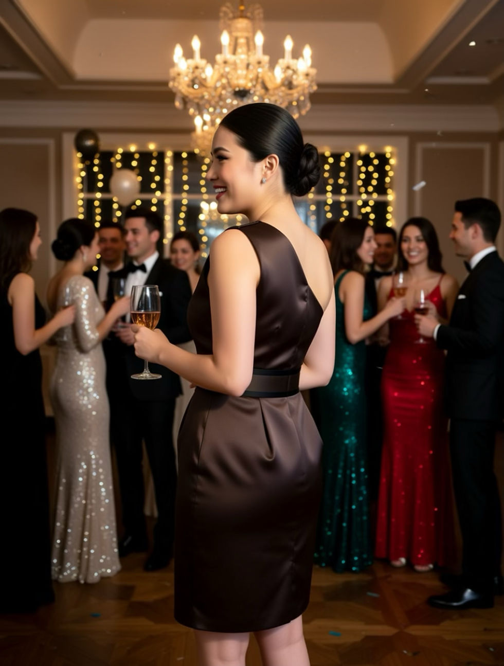 Thumbnail: One Shoulder Brown Dress / Sizes 4, 8 & 12