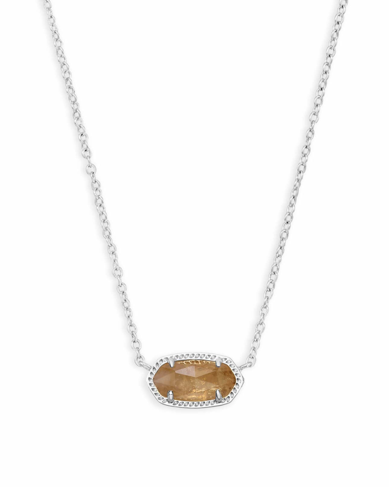 Elisa Silver Pendant Necklace in Citrine